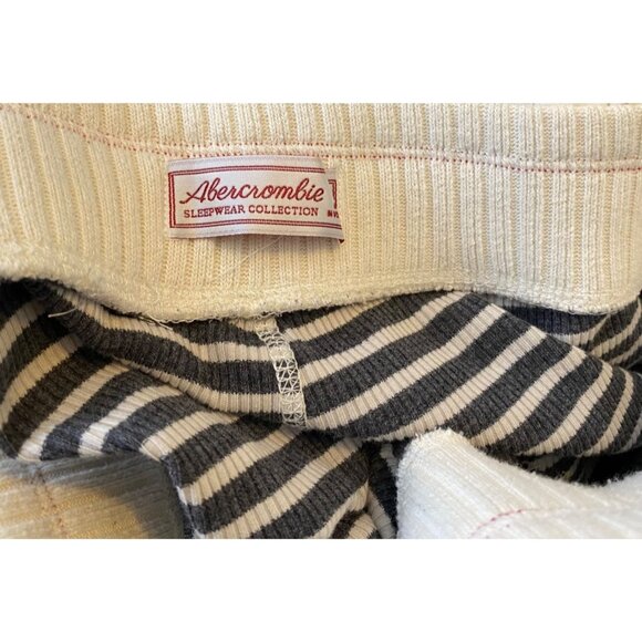 Abercrombie Fitch Sleepwear Collection Pajama Set Henley Ribbed Striped Size S - Picture 10 of 16